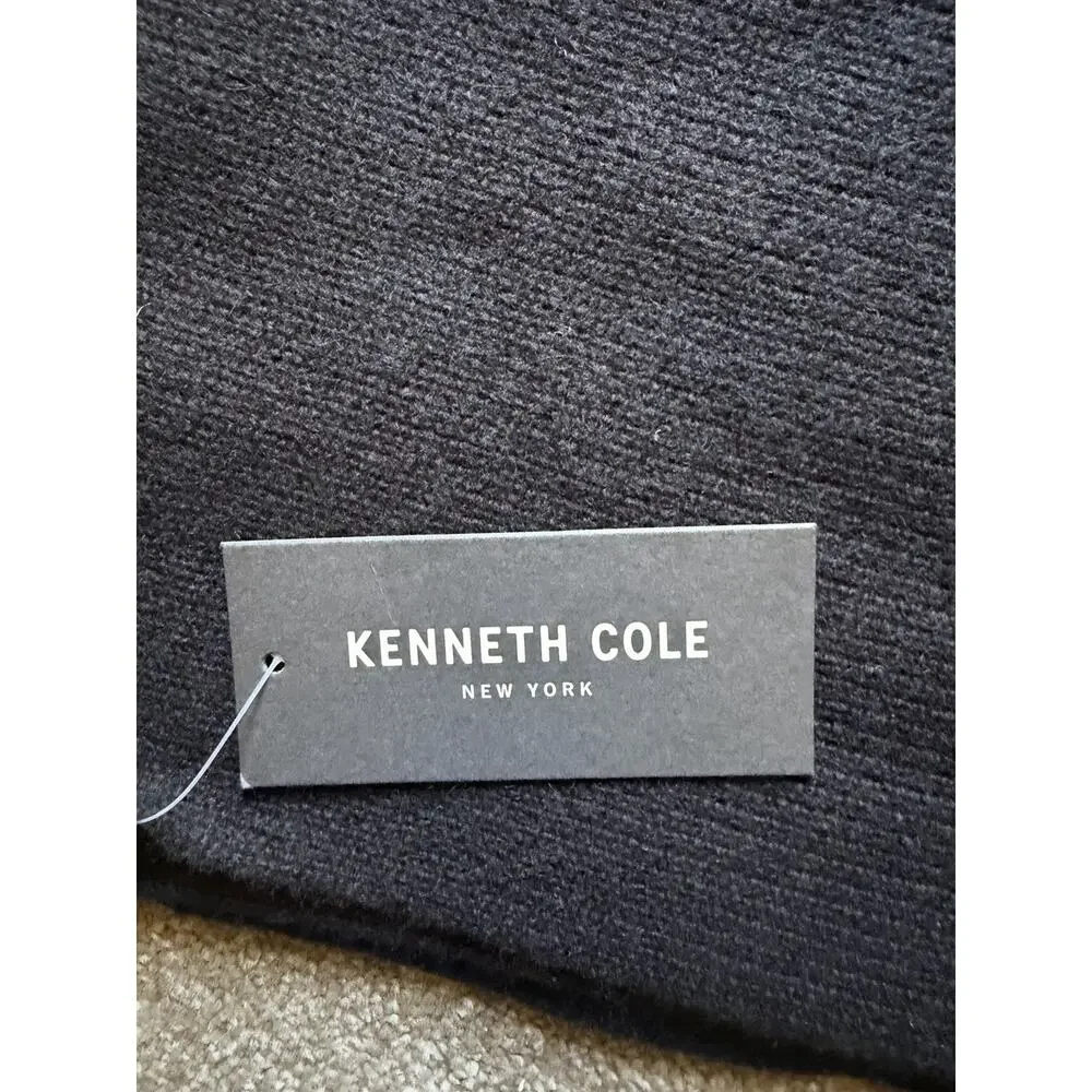 Kenneth Cole New York Black Wool Cashmere Scarf Men’s NWT Soft Knit Winter